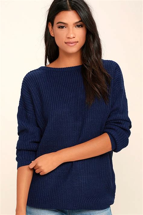 navy blue knitwear jumper